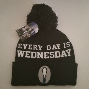 Addams Family Everyday is Wednesday Pom Pom Beanie Toque